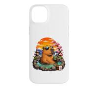 Carcasa para iPhone 14 Plus Chill Capybara Hot Spring Sunset Retro Funny Summer