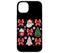 Carcasa para iPhone 14 Plus Chocolate Caliente con Lazos de Papá Noel