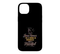 Carcasa para iPhone 14 Plus Christian Petty Oró Fe Humor SASS God Knows Me