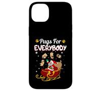 Carcasa para iPhone 14 Plus Christmas Pugs For Everybody Santa's Sleigh Pug Dog Lover