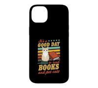 Carcasa para iPhone 14 Plus Cita literaria It's A Good Day To Read Books and Pet Cats