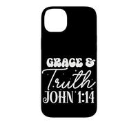 Carcasa para iPhone 14 Plus Cita Motivacional de Gracia y Verdad Juan 1:14