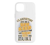 Carcasa para iPhone 14 Plus Clarinetista Dame una caña Nueva y Nadie se lastima Humor