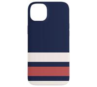 Carcasa para iPhone 14 Plus Classic Navy Red White Horizontal Stripes Chic Pattern