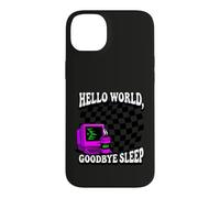 Carcasa para iPhone 14 Plus Coder Hello World Goodbye Sleep Computer Science Retro