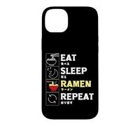 Carcasa para iPhone 14 Plus Comer sueño Ramen Repeat, Fideos para niños