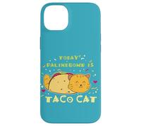 Carcasa para iPhone 14 Plus Comida Mexicana Foodie Cita Divertida Hoy Palíndromo Es Taco Cat