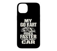 Carcasa para iPhone 14 Plus Conductor de Carreras de Go Kart Desgastado Mi Go Kart va más rápido Que