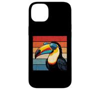 Carcasa para iPhone 14 Plus Cool Tucán Retro Puesta de Sol Vintage Amante de pájaros Desgastados
