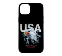 Carcasa para iPhone 14 Plus Cool USA Eagle with Wild Quotes Illustration Graphic Designs