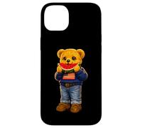 Carcasa para iPhone 14 Plus Cool USA Teddy Bear Eating Watermelon Illustration Graphic