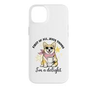 Carcasa para iPhone 14 Plus Corgi En Primer Lugar, Jesús Piensa Que Soy una Delicia de Las Mujeres de la Iglesia