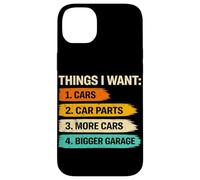 Carcasa para iPhone 14 Plus Cosas Que Quiero Coches Piezas de Coche Garaje más Grande Amante de los Coches