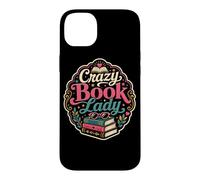 Carcasa para iPhone 14 Plus Crazy Book Lady Reader Bibliotecaria Novela Bookish Humor