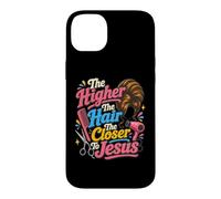 Carcasa para iPhone 14 Plus Cuanto más Alto Sea el Cabello, más Cerca de Jesús Peine Estilista