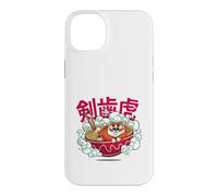 Carcasa para iPhone 14 Plus Cute Chubby Tiger Ramen Noodle Bowl Japanese Foodie Lover
