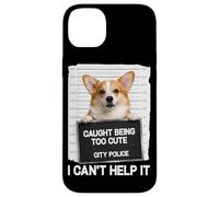 Carcasa para iPhone 14 Plus Cute Corgi Mugshot Atrapado Siendo Demasiado Lindo no Puedo ayudarlo