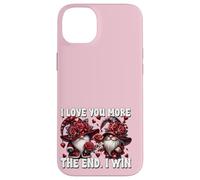Carcasa para iPhone 14 Plus Cute GNOME I Love You More The End I Win Pink Valentines