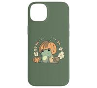 Carcasa para iPhone 14 Plus Cute Kawaii Fall Cottagecore Aesthetic Frog with Pumpkin