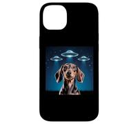 Carcasa para iPhone 14 Plus Dachshund Dog Alien UFO Dachshund Decoración Niños Divertido Dachshund