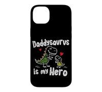 Carcasa para iPhone 14 Plus Daddysaurus es mi héroe, Lindo Doodle para niños, papá, Amantes de los Dinosaurios