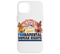 Carcasa para iPhone 14 Plus Derechos Humanos Fundamentales para Niñas Retro Floral Rainbow