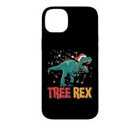 Carcasa para iPhone 14 Plus Dinosaurio Árbol de Navidad Rex Pijamas Hombres Niños Luces de Navidad