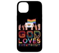 Carcasa para iPhone 14 Plus Dios ama a Todos Gay Christian Rainbow Meme