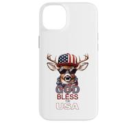 Carcasa para iPhone 14 Plus Dios Bendiga a los Estados Unidos, Divertido Sombrero patriótico y Genial con Forma de Ciervo