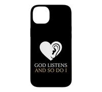 Carcasa para iPhone 14 Plus Dios Escucha y yo también Consejero Cristiano