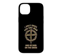Carcasa para iPhone 14 Plus Diseño de Christian Faith Jesus Cross arrodillado para un Solo Hombre