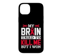 Carcasa para iPhone 14 Plus Diseño de Cinta MY Brain Tried TO Kill ME Pero I Won