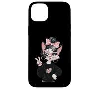 Carcasa para iPhone 14 Plus Diseño de Gafas Rosas con diseño de gatita Kawaii, guiñando un Ojo de la Paz