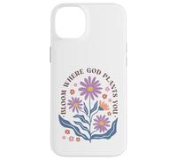 Carcasa para iPhone 14 Plus Diseño Floral Cristiano de Bloom Where God Plante You
