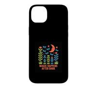 Carcasa para iPhone 14 Plus Diseño Magic Happens After Dark Moon & Flowers
