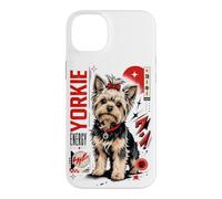 Carcasa para iPhone 14 Plus Diseño Yorkie Energy Estilo Anime para Amantes de los Perros
