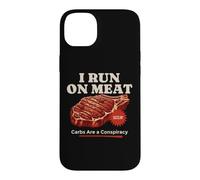 Carcasa para iPhone 14 Plus Divertidísimo Filete cetogénico carnívoro de I Run on Meat Carbs Conspiracy