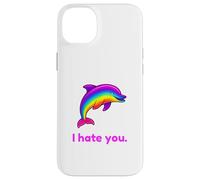 Carcasa para iPhone 14 Plus Divertido delfín arcoíris I Hate You
