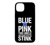 Carcasa para iPhone 14 Plus Divertido Dicho Rosa This Uncle Wont Change You If You Stink