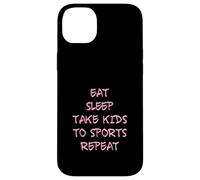 Carcasa para iPhone 14 Plus Divertido Eat Sleep Kids Sports Repeat Mom Dad Sport Fan
