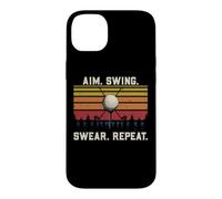 Carcasa para iPhone 14 Plus Divertido Juego de Palabras del Equipo de Golf con el Objetivo del Swing jurar Repetir Golf Retro