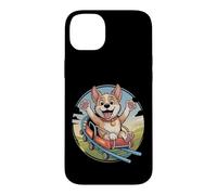 Carcasa para iPhone 14 Plus Divertido Meme de Perro de la montaña Rusa Labrador Happy Ride