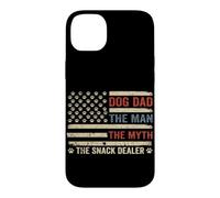 Carcasa para iPhone 14 Plus Dog Dad The Man The Myth The Snack Dealer Bandera Estadounidense