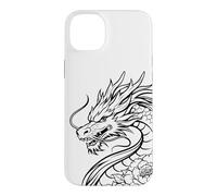 Carcasa para iPhone 14 Plus Dragón Flores Arte Línea Minimalista Splash