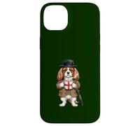 Carcasa para iPhone 14 Plus Dulce Cavalier King Spaniel Perro Taza Café Bandera de Inglaterra