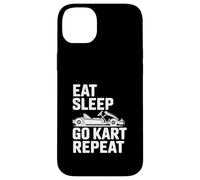Carcasa para iPhone 14 Plus Eat Sleep Go Kart Repeat Divertido Ventilador de Carreras