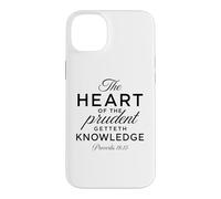 Carcasa para iPhone 14 Plus El corazón de la Biblia bíblica prudente Orar Proverbios 18:15