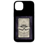Carcasa para iPhone 14 Plus El Ermitaño Tarot Card Cat In A Box Witchy Funny Introvertido