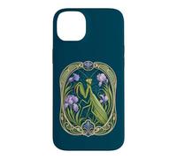 Carcasa para iPhone 14 Plus Elegante Mantis Religiosa Iris Art Nouveau Insecto