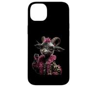 Carcasa para iPhone 14 Plus Elegante Retrato De Ovejas Moda Granja Animal Cordero Rosa Redondo